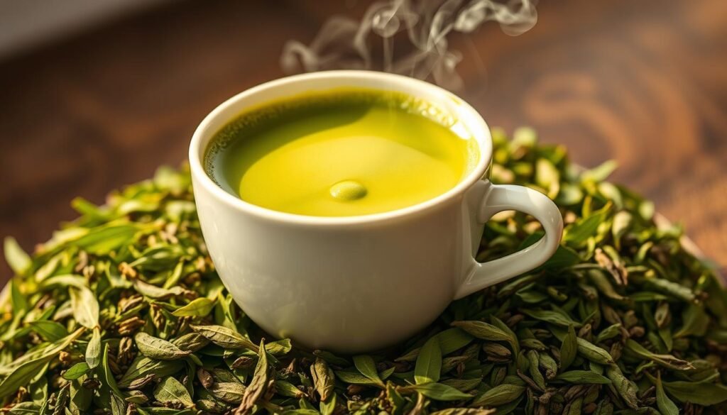 Mixue Green Tea Healthy Choices: a vibrant, close-up image showcasing a steaming cup of matcha green tea, with a smooth, earthy color and delicate foam. Surrounding the cup, an assortment of fresh green tea leaves, arranged artfully against a soft, blurred background, conveying a sense of calm and wellness. The lighting is natural and warm, highlighting the intricate textures and vibrant hues of the tea and leaves. The composition emphasizes the antioxidant-rich properties of the green tea, inviting the viewer to experience its healthful benefits. The overall mood is one of tranquility and mindfulness, capturing the essence of a rejuvenating green tea experience. Mixue Green Tea Healthy Choices: a vibrant, close-up image showcasing a steaming cup of matcha green tea, with a smooth, earthy color and delicate foam. Surrounding the cup, an assortment of fresh green tea leaves, arranged artfully against a soft, blurred background, conveying a sense of calm and wellness. The lighting is natural and warm, highlighting the intricate textures and vibrant hues of the tea and leaves. The composition emphasizes the antioxidant-rich properties of the green tea, inviting the viewer to experience its healthful benefits. The overall mood is one of tranquility and mindfulness, capturing the essence of a rejuvenating green tea experience.