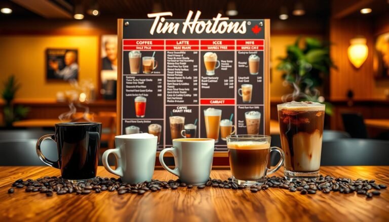tim hortons coffee menu